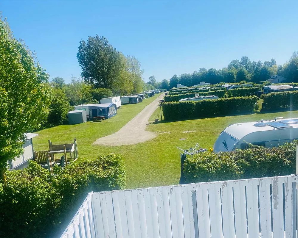 Børn leger på stranden ved Hummingen Camping